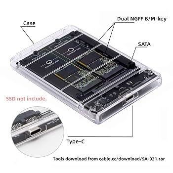Amazon.com: chenyang M.2 NGFF SATA SSD 2 in 1 Combo JBOD